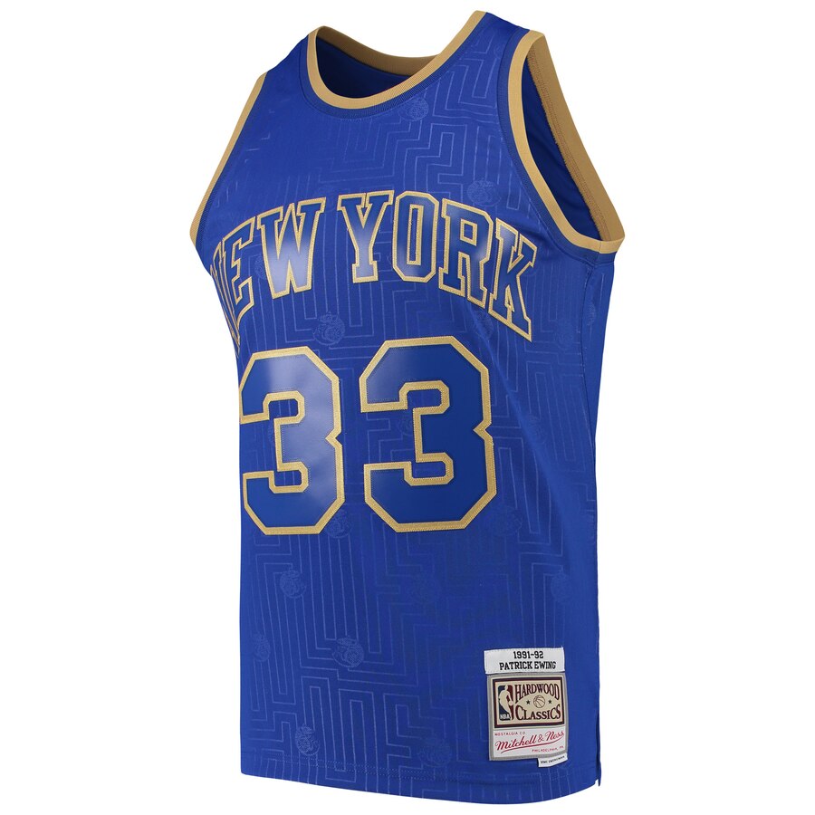 Patrick Ewing New York Knicks Mitchell & Ness 1991-92 Hardwood Classics Chinese New Year Swingman Jersey - Blue