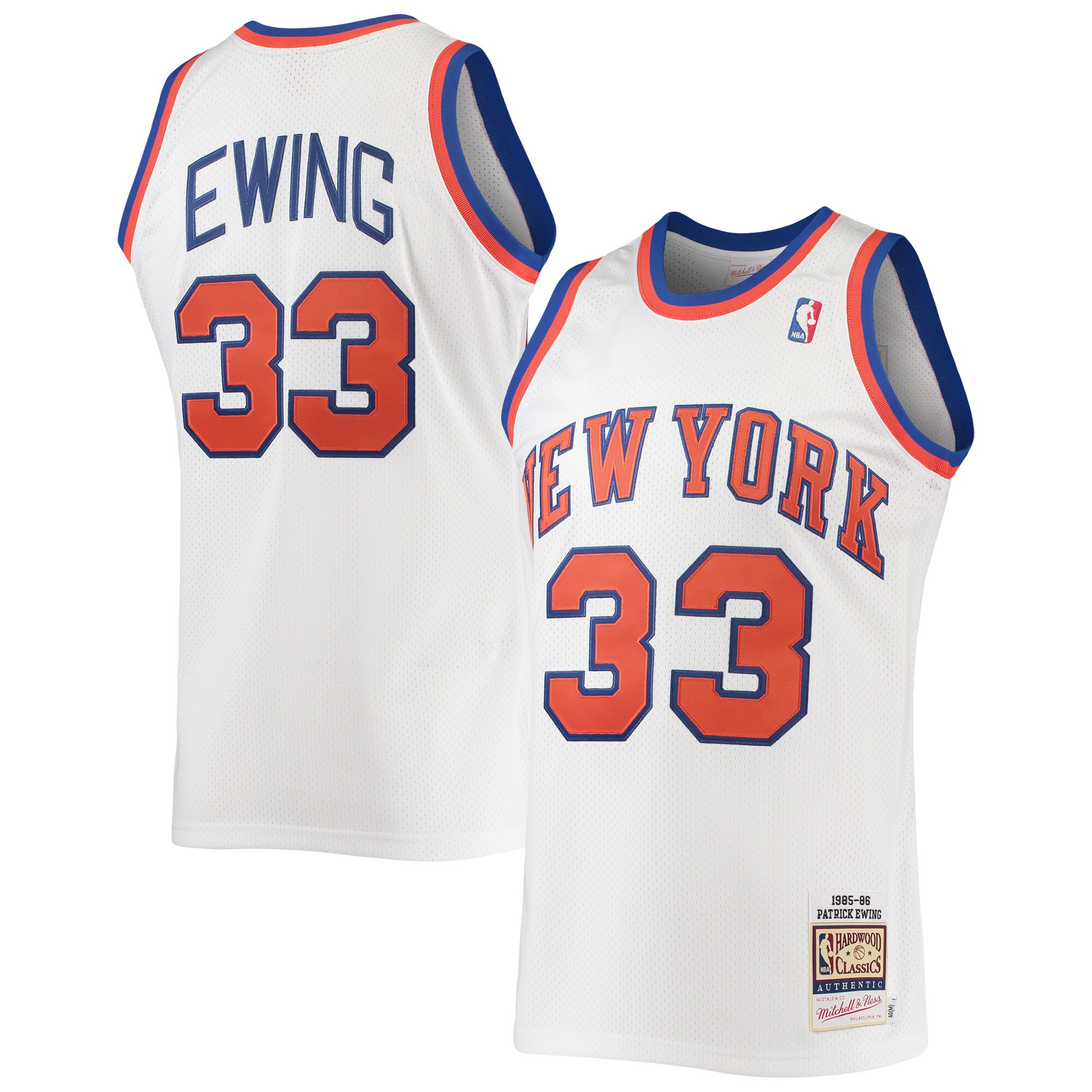 Patrick Ewing New York Knicks Mitchell & Ness Hardwood Classics Authentic 1985 Jersey - White