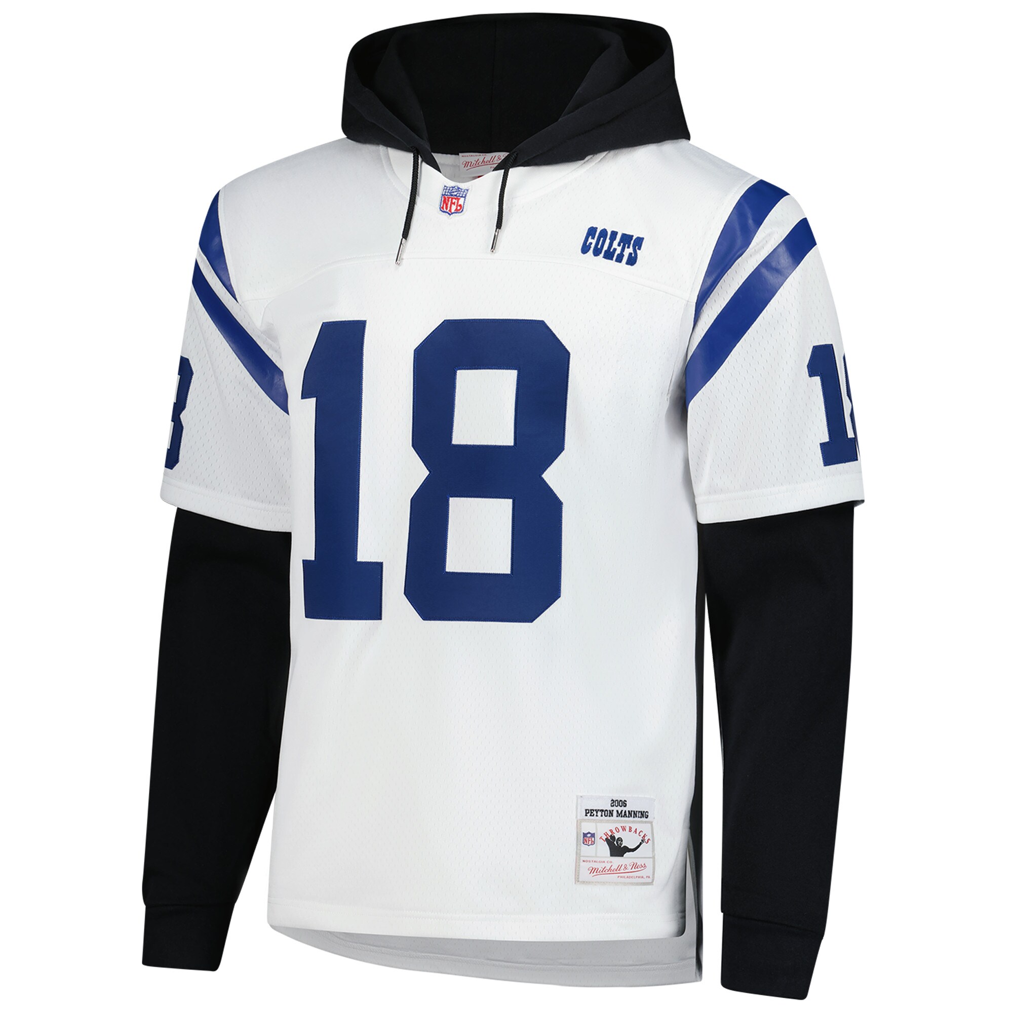 Peyton Manning Indianapolis Colts Mitchell & Ness Player Name & Number Hoodie Legacy Jersey - White
