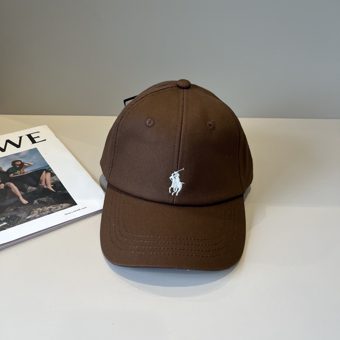 Polo Brown Baseball Cap - Polo Ralph Lauren Brown Baseball Cap - White