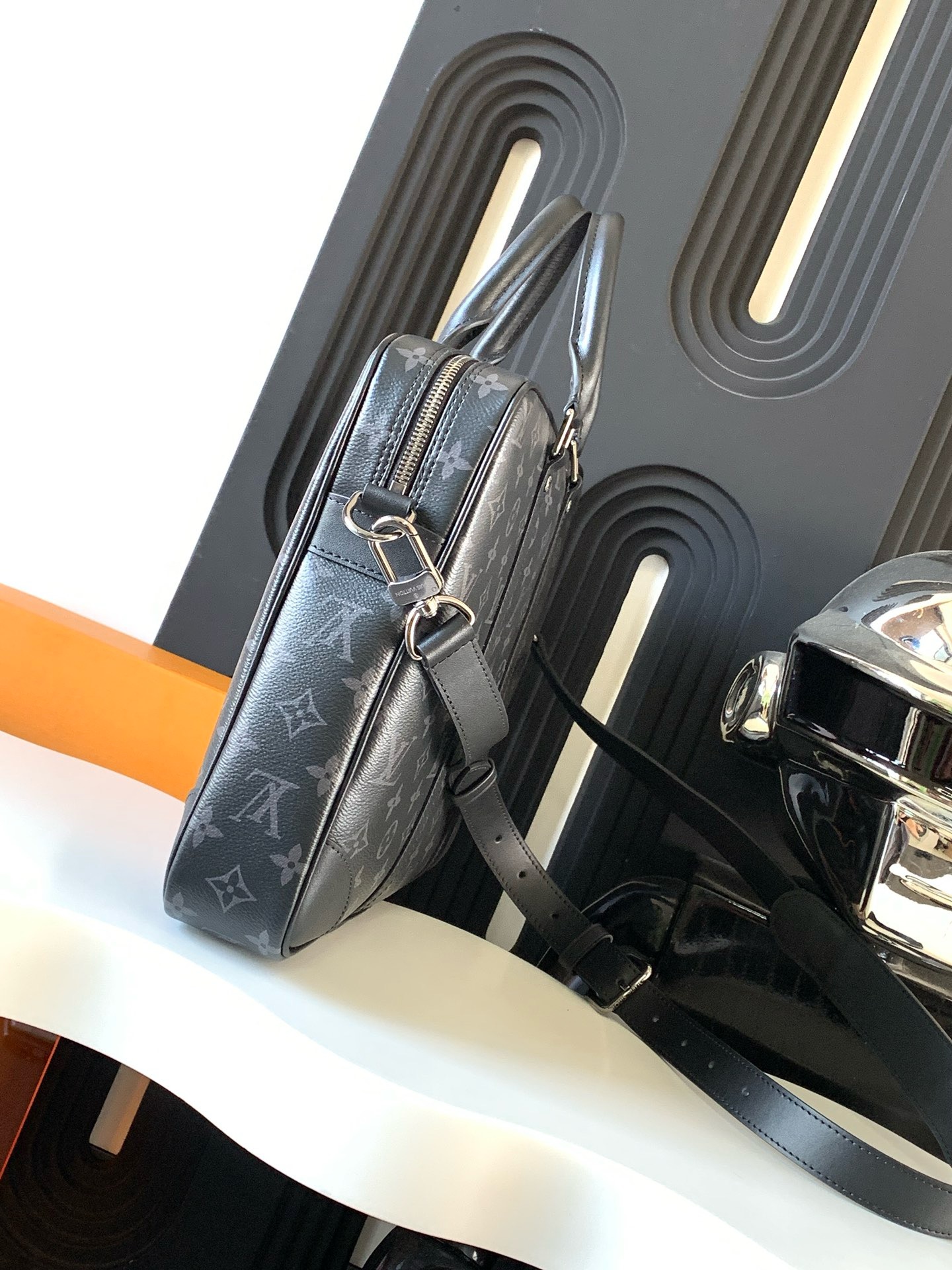 Porte-Documents Voyage PM Monogram Eclipse Grey Handbag - Bag | LOUIS VUITTON