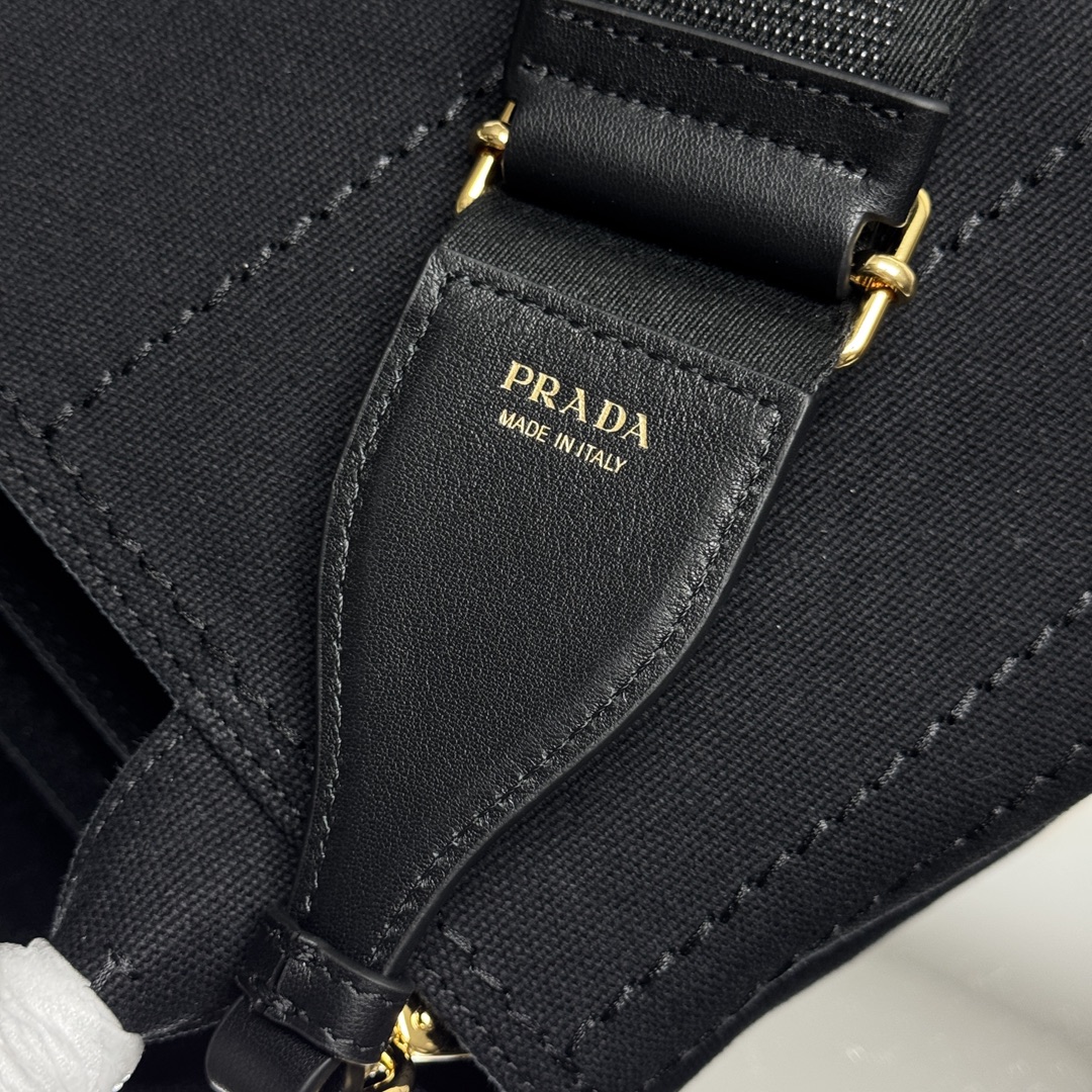 Prada Black Prada Jardinière cotton canvas mini handbag | PRADA