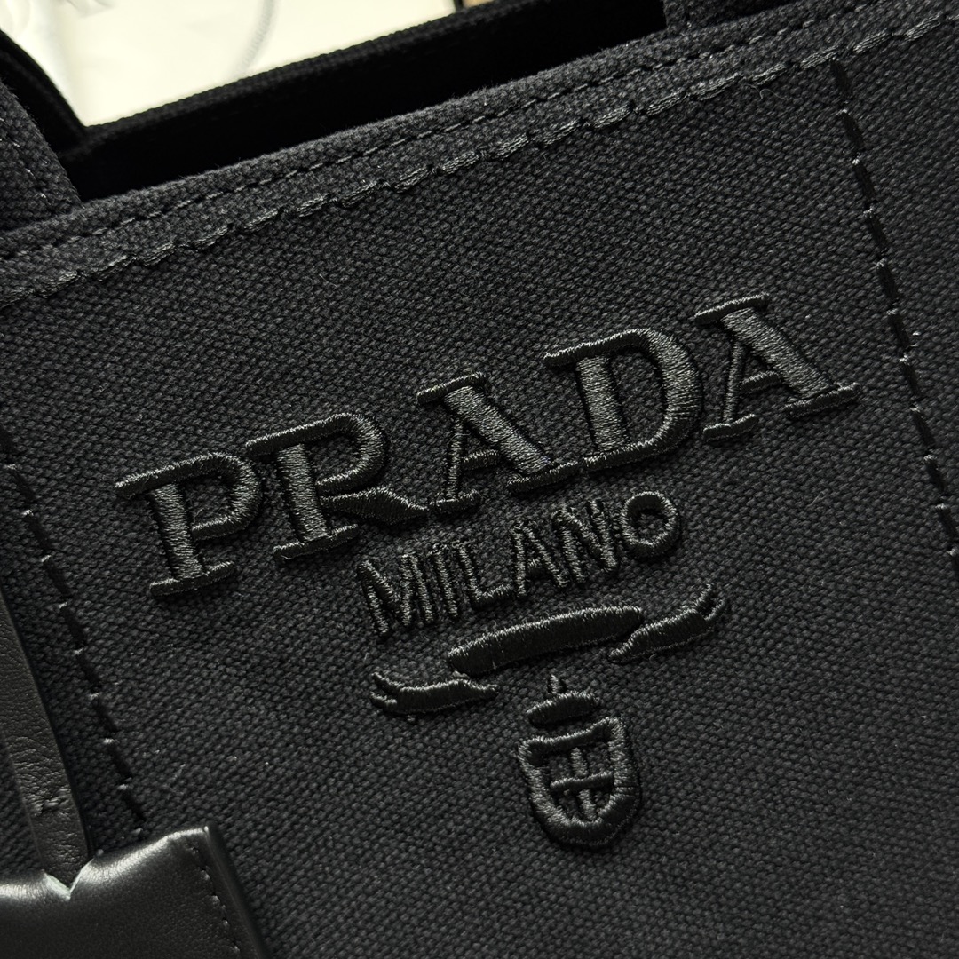 Prada Black Prada Jardinière cotton canvas mini handbag | PRADA