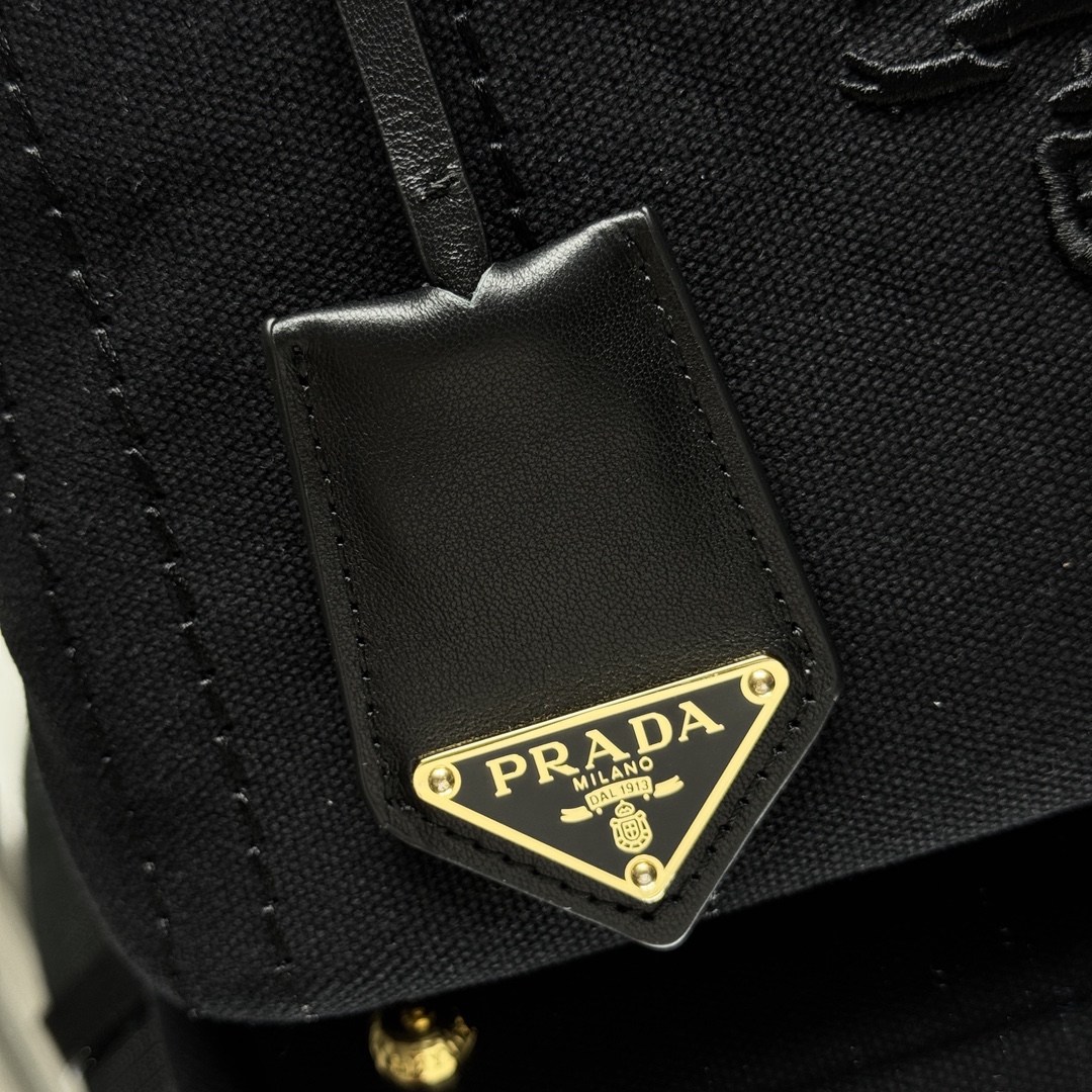 Prada Black Prada Jardinière cotton canvas mini handbag | PRADA