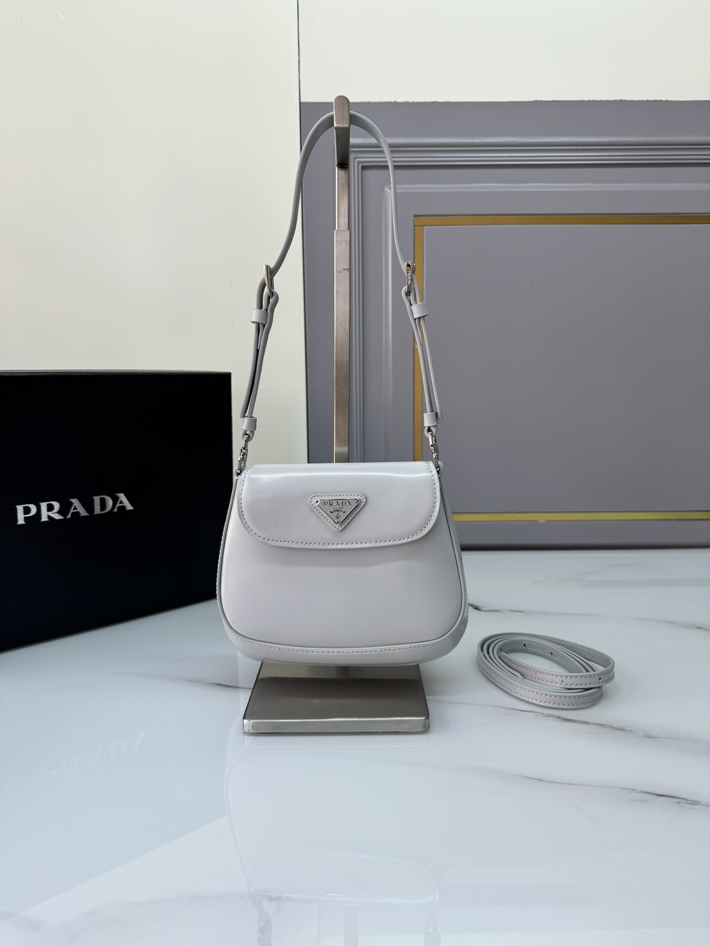 Prada Pale Gray Shoulder Bag