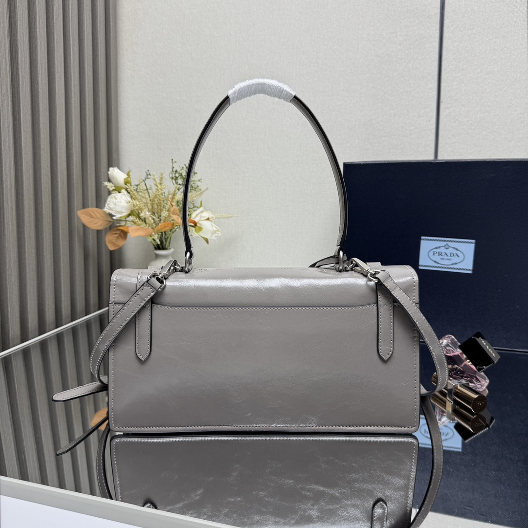 Prada Cocoa gray  Prada Soft Sound medium suede shoulder bag