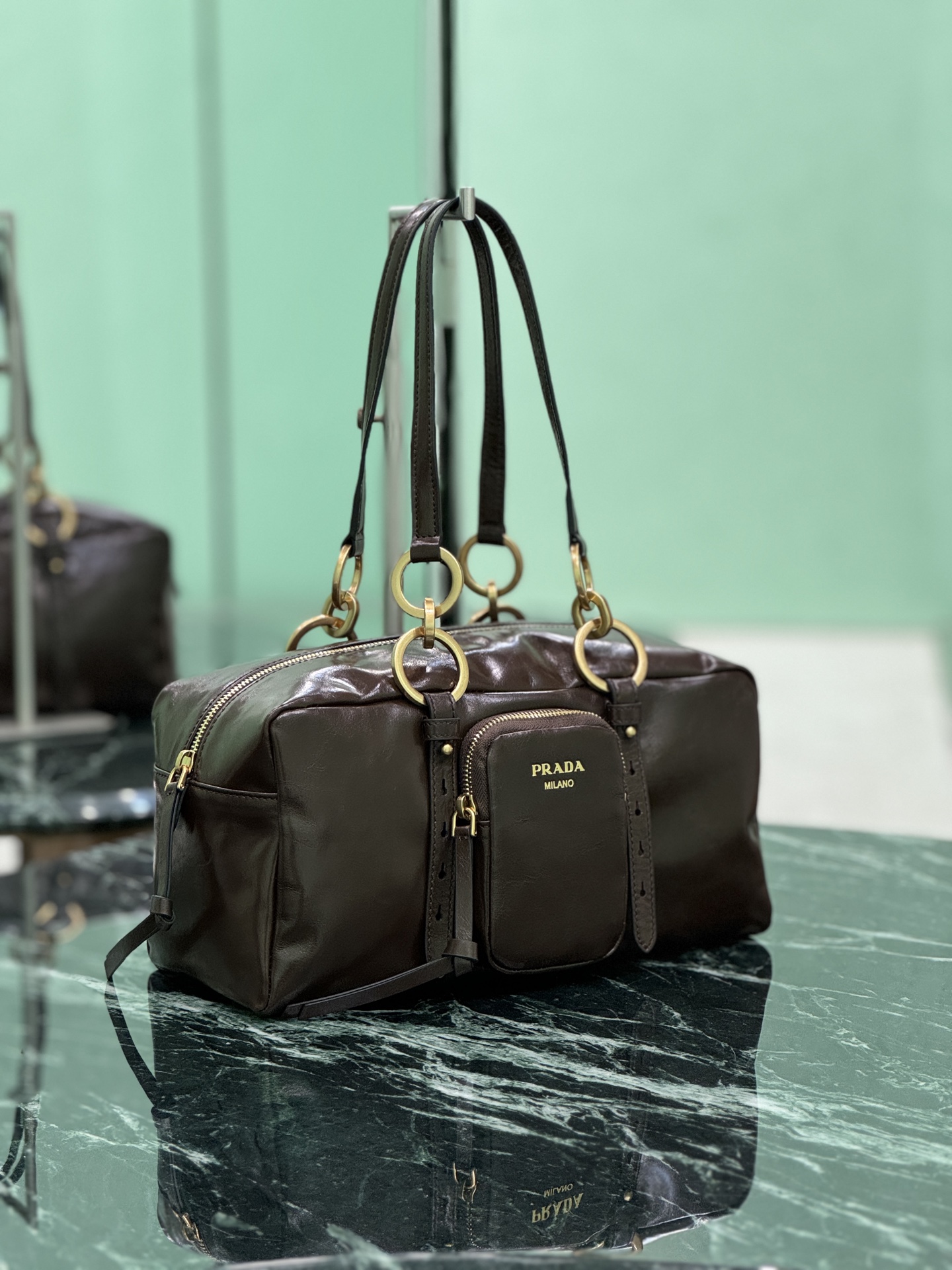 Prada Leather Shoulder Bag | Brown