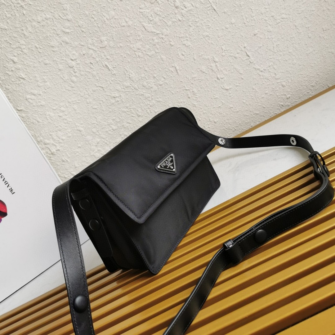 Prada Re-Nylon & Saffiano Leather Mini Pouch Black -