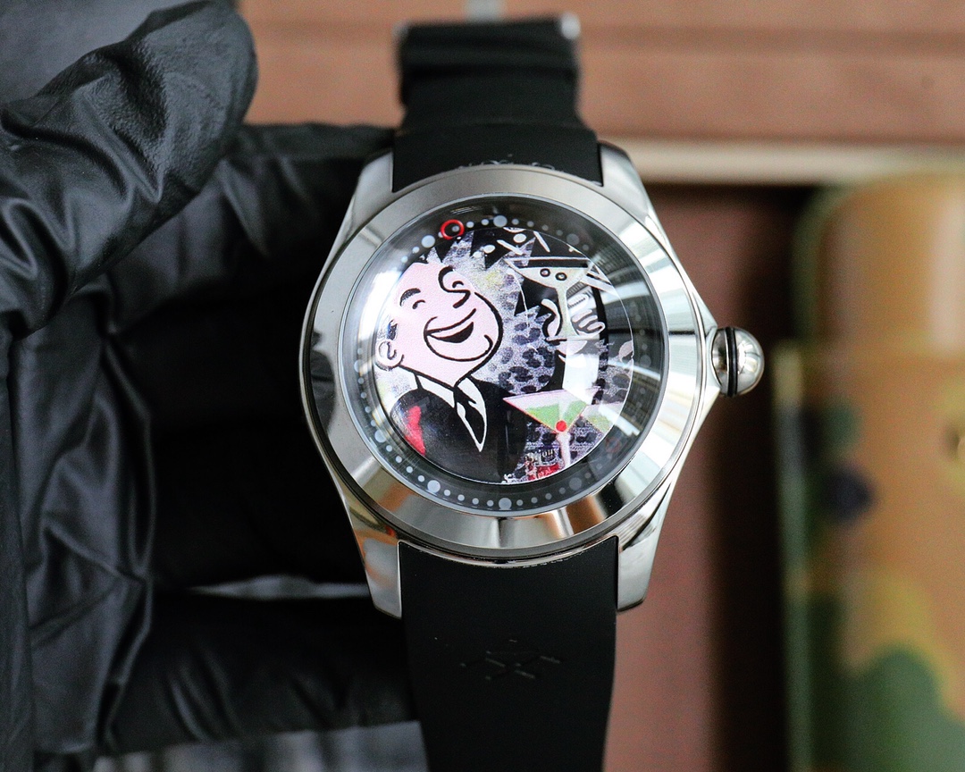 Monopoly Black Rubber Watch - Mr. Monopoly Black Rubber Strap Watch - Image 7