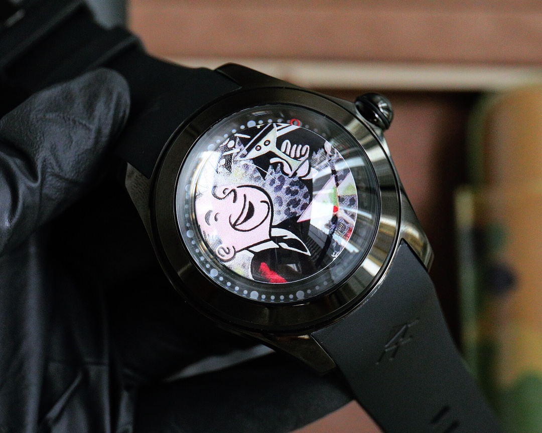 Monopoly Black Rubber Watch - Mr. Monopoly Black Rubber Strap Watch - Image 2