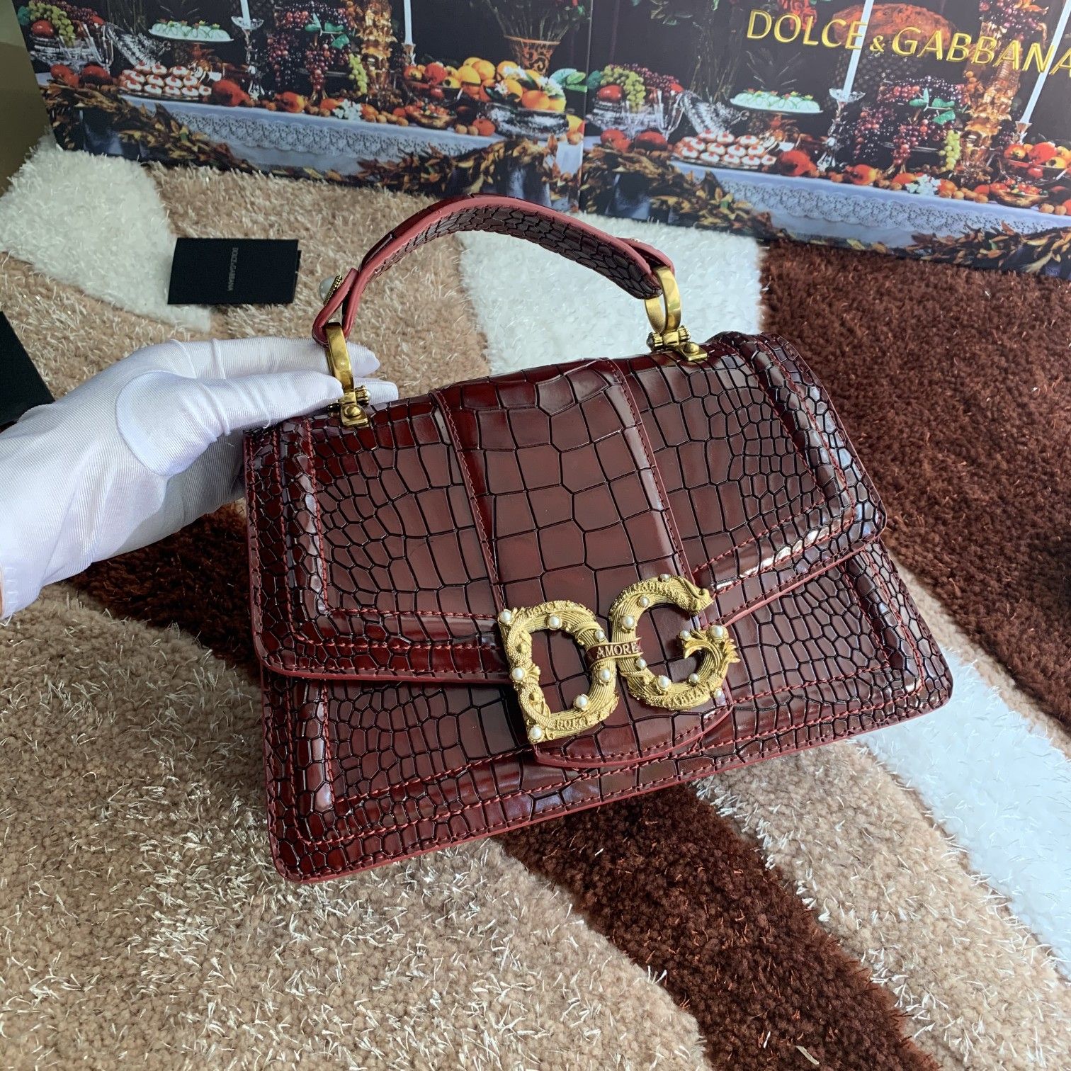 Pre-owned Dolce & Gabbana Dg Amore Leather Crossbody DG (118)9