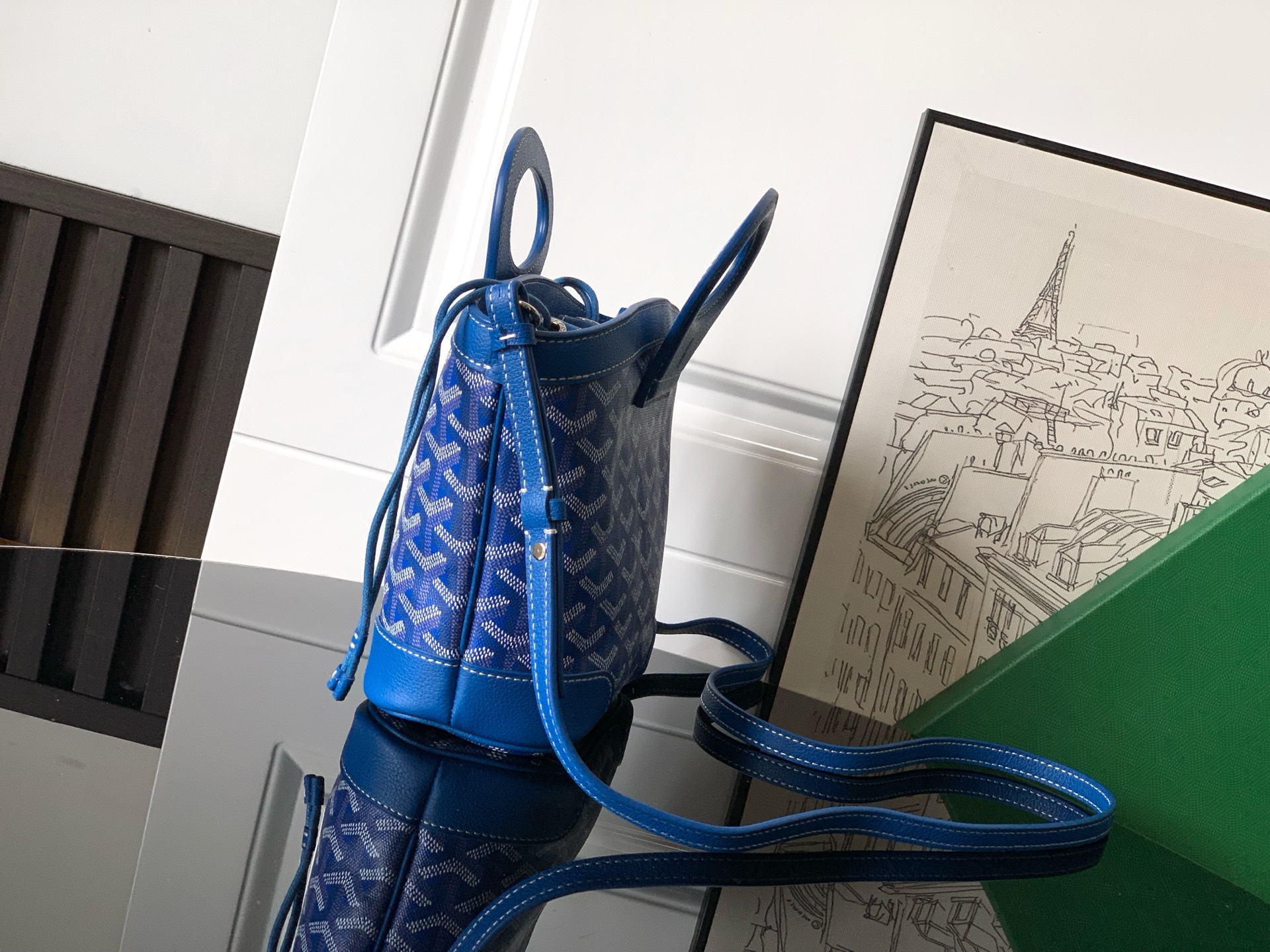 Pre-owned Goyard Béluga Leather Handbag In Blue 019