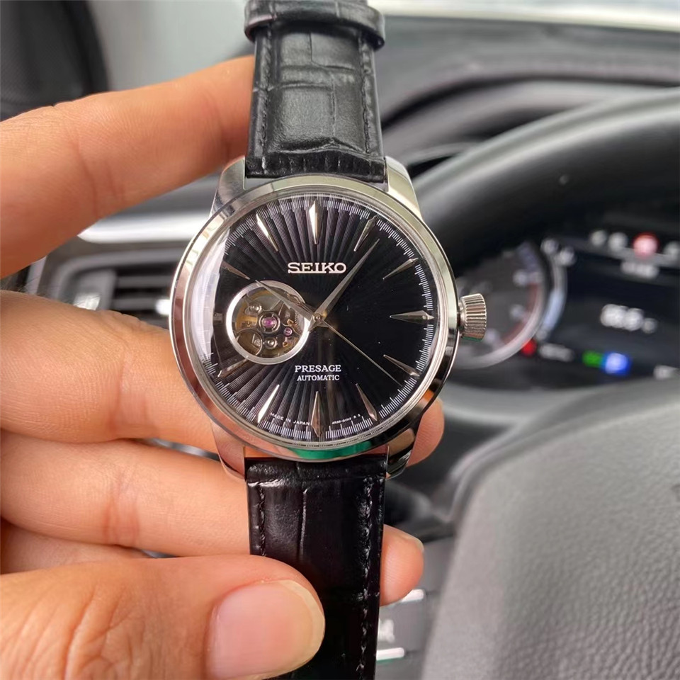 presage Seiko Black Dial Watch - Seiko Presage Open Heart - Black Dial - Image 2