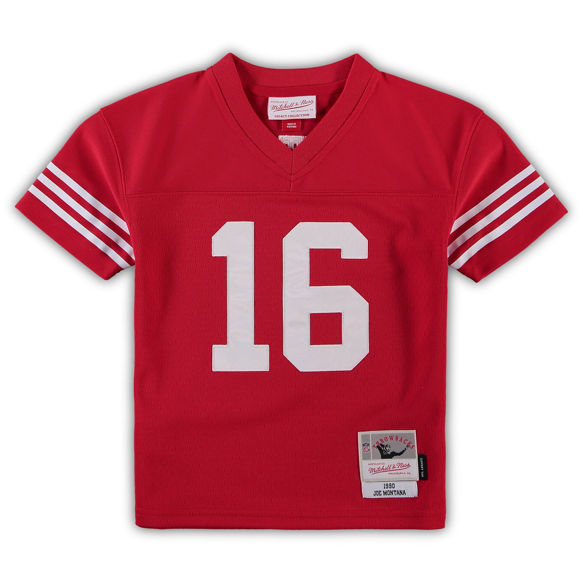 Preschool San Francisco  Joe Montana Mitchell & Ness Scarlet 1990 Retired Player Legacy Jersey