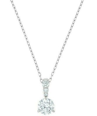 Elegant Rose Gold Round Solitaire Zirconia Pendant Necklace