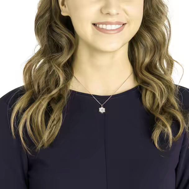 Swarovski Magic Snowflake Pendant Necklace – Rose Gold Tone Finish