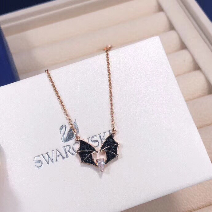 Swarovski Tarot Magic Bat Pendant Necklace, Rose Gold-tone Finish