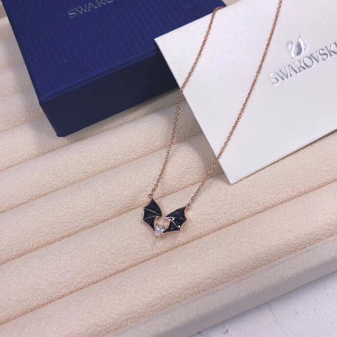 Swarovski Tarot Magic Bat Pendant Necklace, Rose Gold-tone Finish