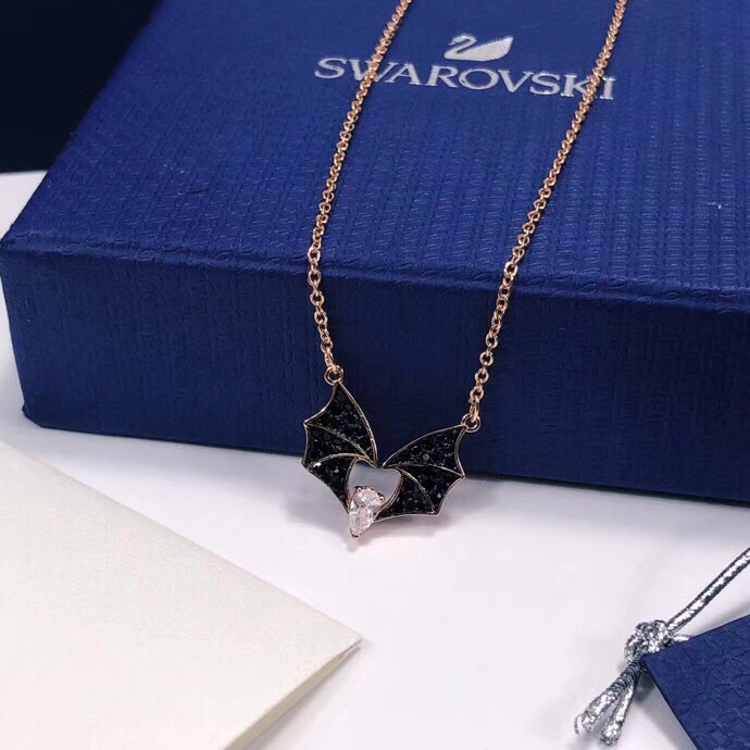 Swarovski Tarot Magic Bat Pendant Necklace, Rose Gold-tone Finish