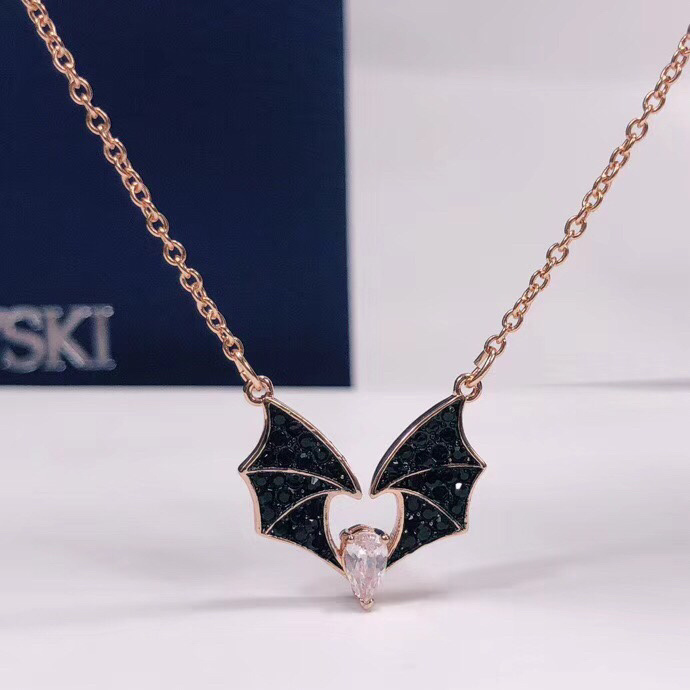 Swarovski Tarot Magic Bat Pendant Necklace, Rose Gold-tone Finish