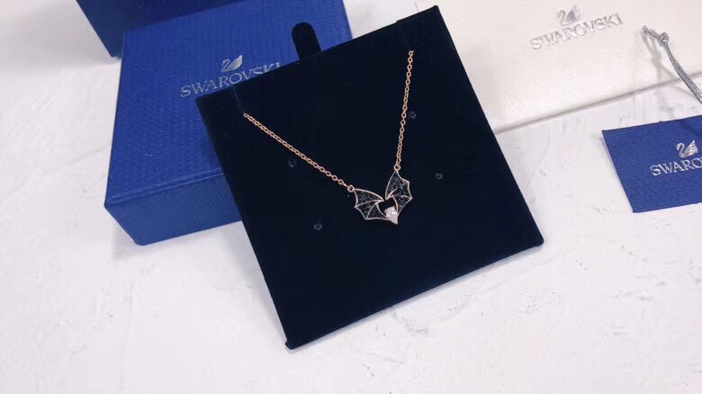 Swarovski Tarot Magic Bat Pendant Necklace, Rose Gold-tone Finish