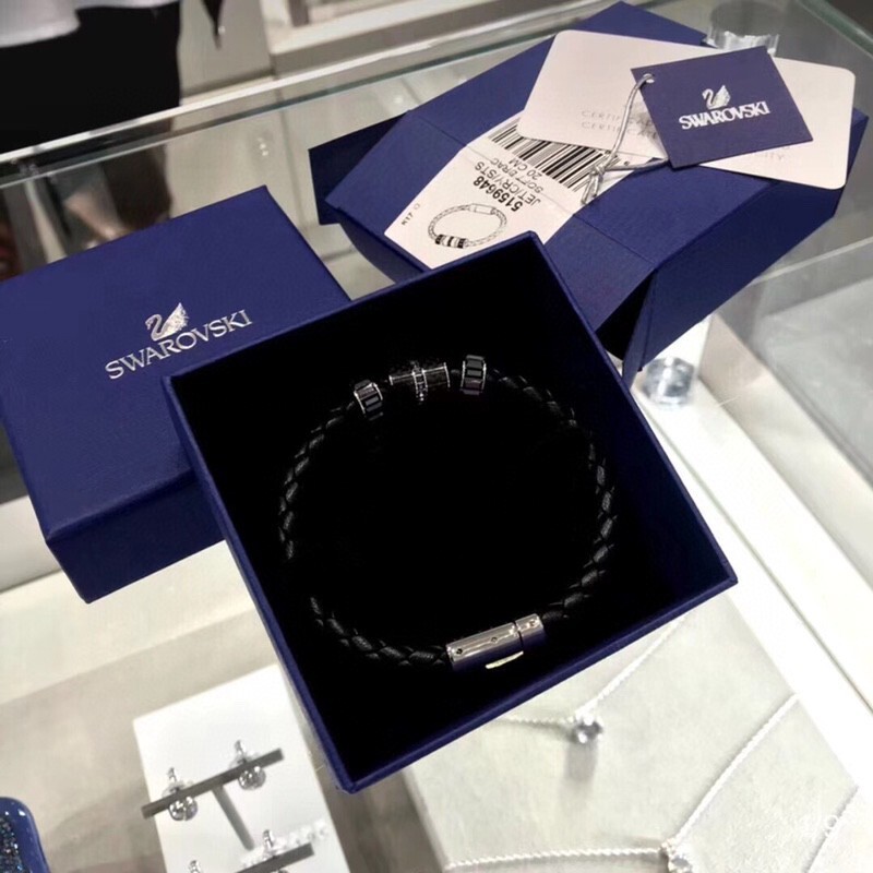 Men’s Black Braided Leather Bracelet with Stainless Steel Accents