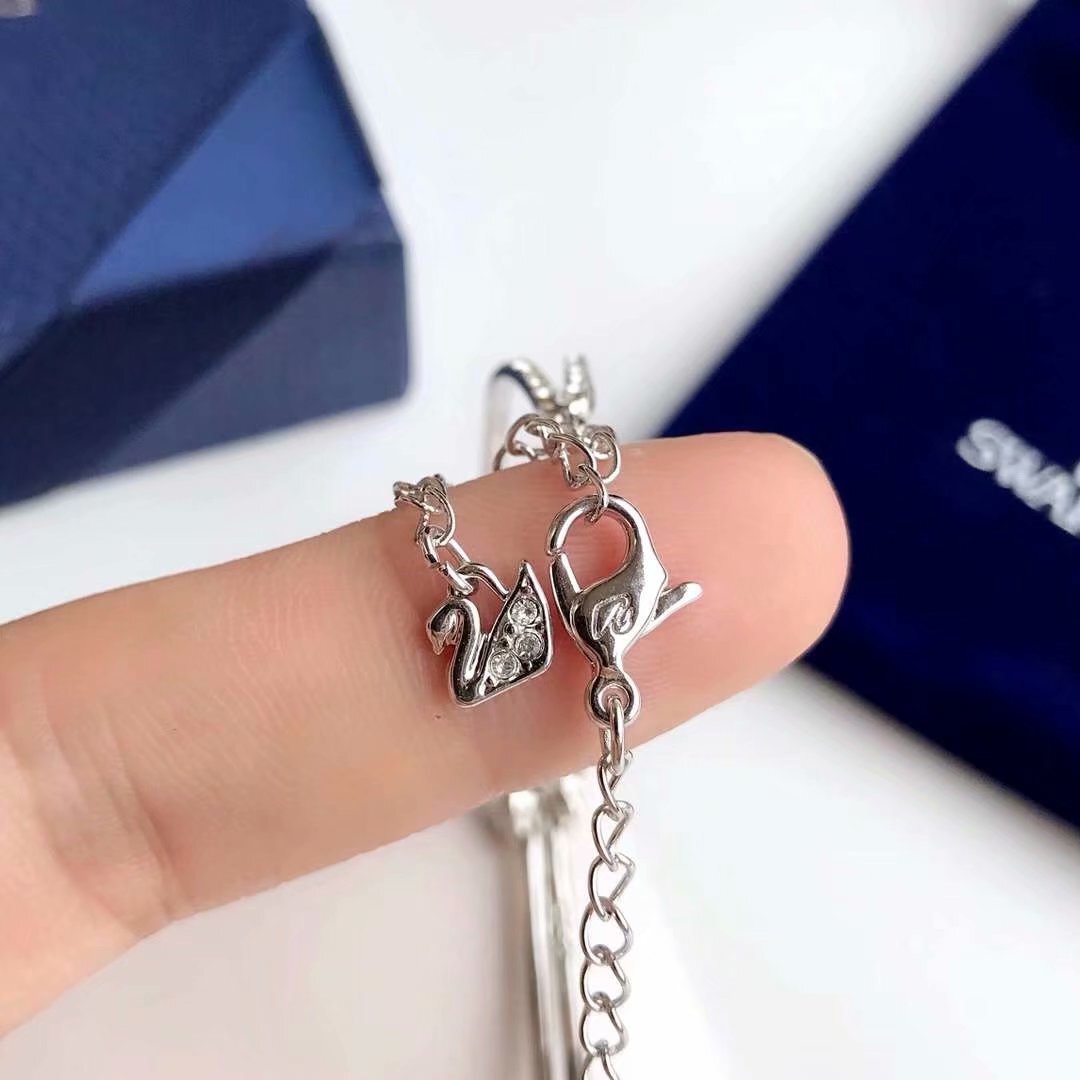 Swarovski Iconic Swan Necklace - Rhodium Plated Crystal Pendant