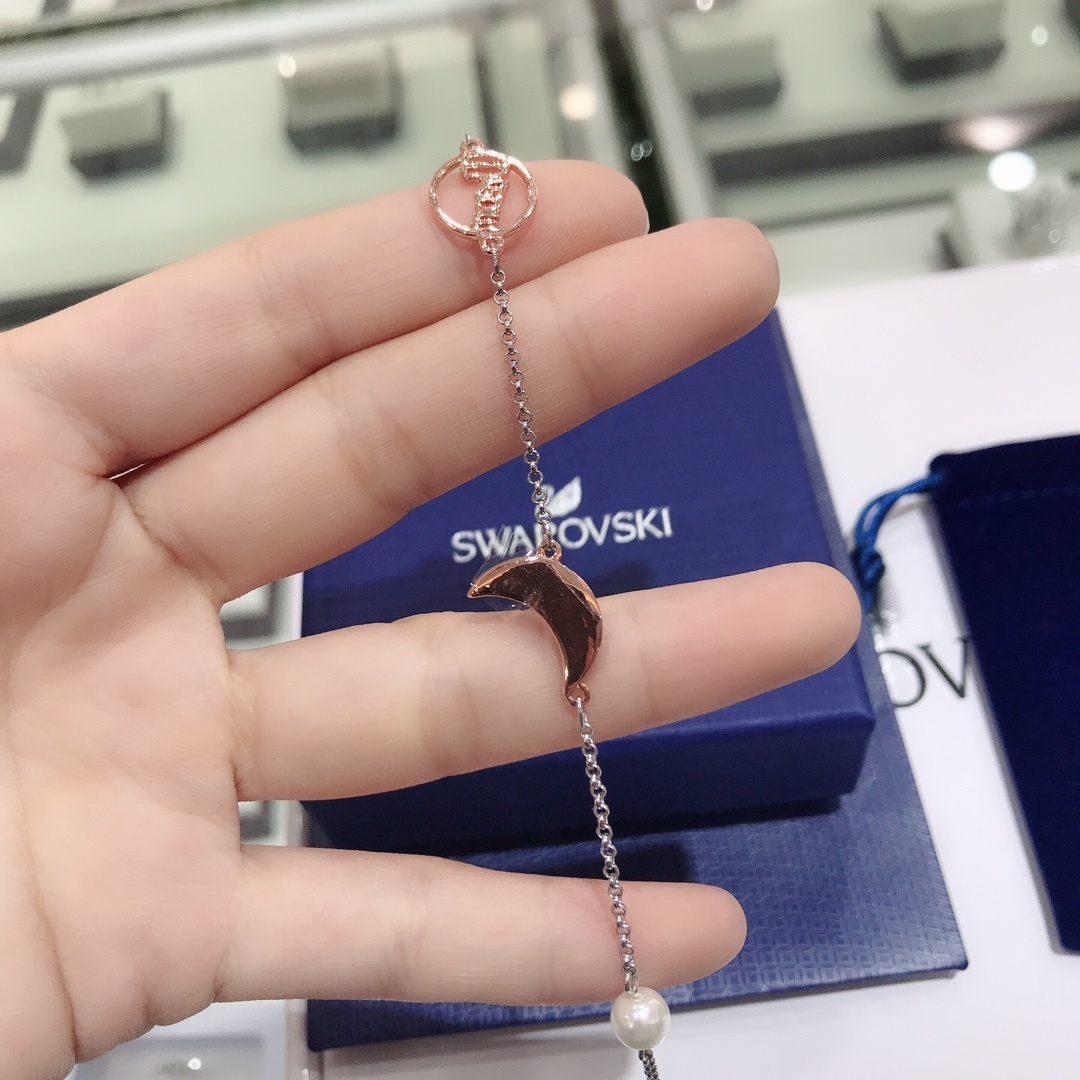 Swarovski Rose Gold Moon Necklace