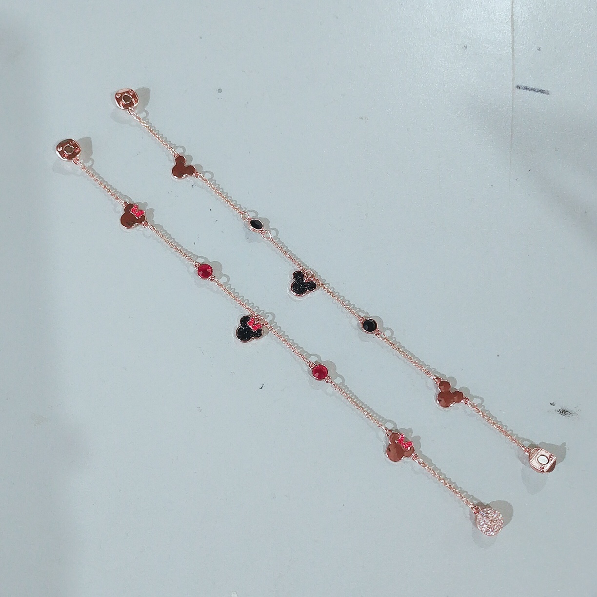 Swarovski Rose Gold Mickey Mouse Dangle Earrings