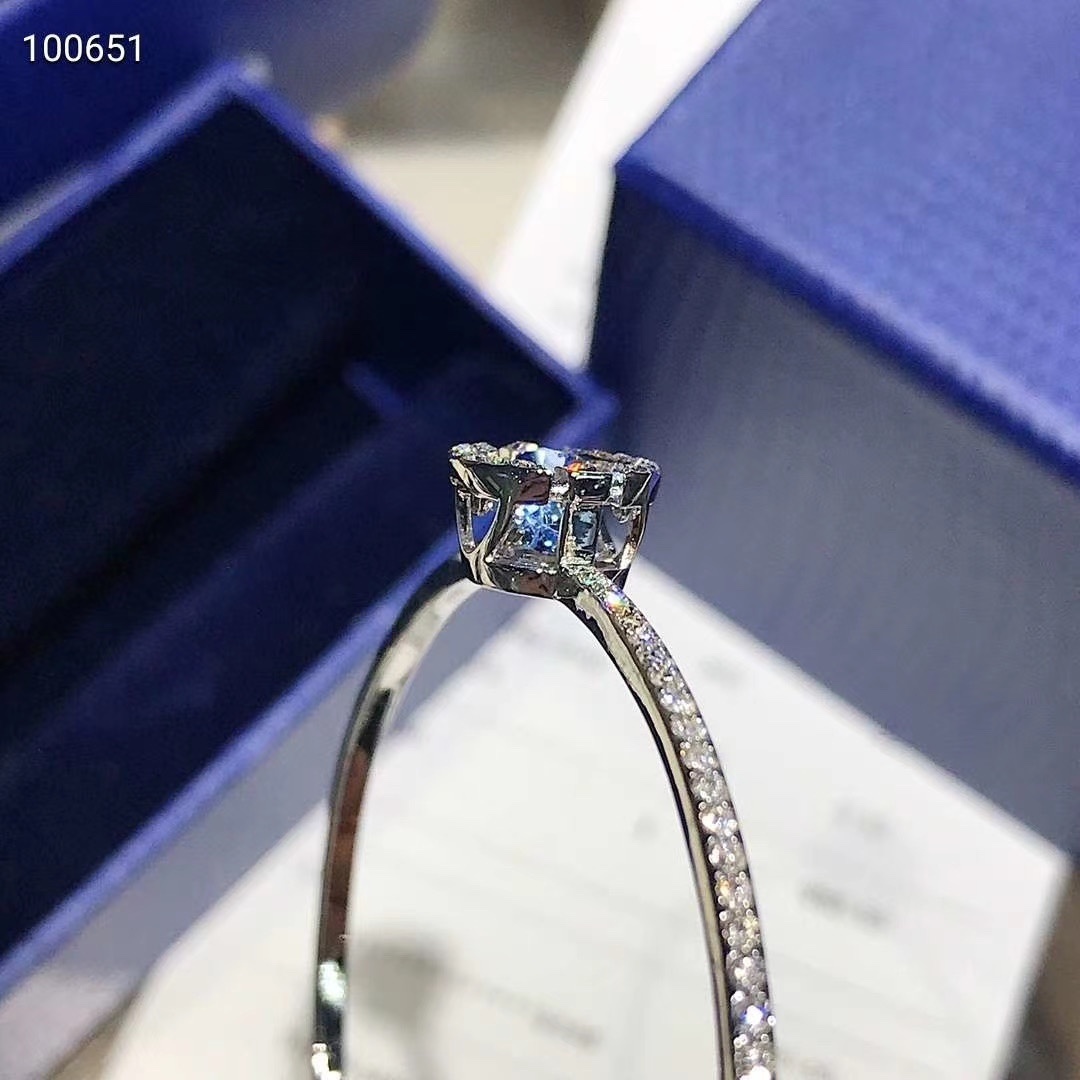 Sparkling Blue Crystal Bangle - Premium Quality Bracelet