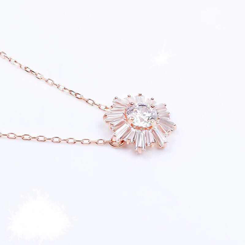 Swarovski Rose Gold Sunflower Necklace