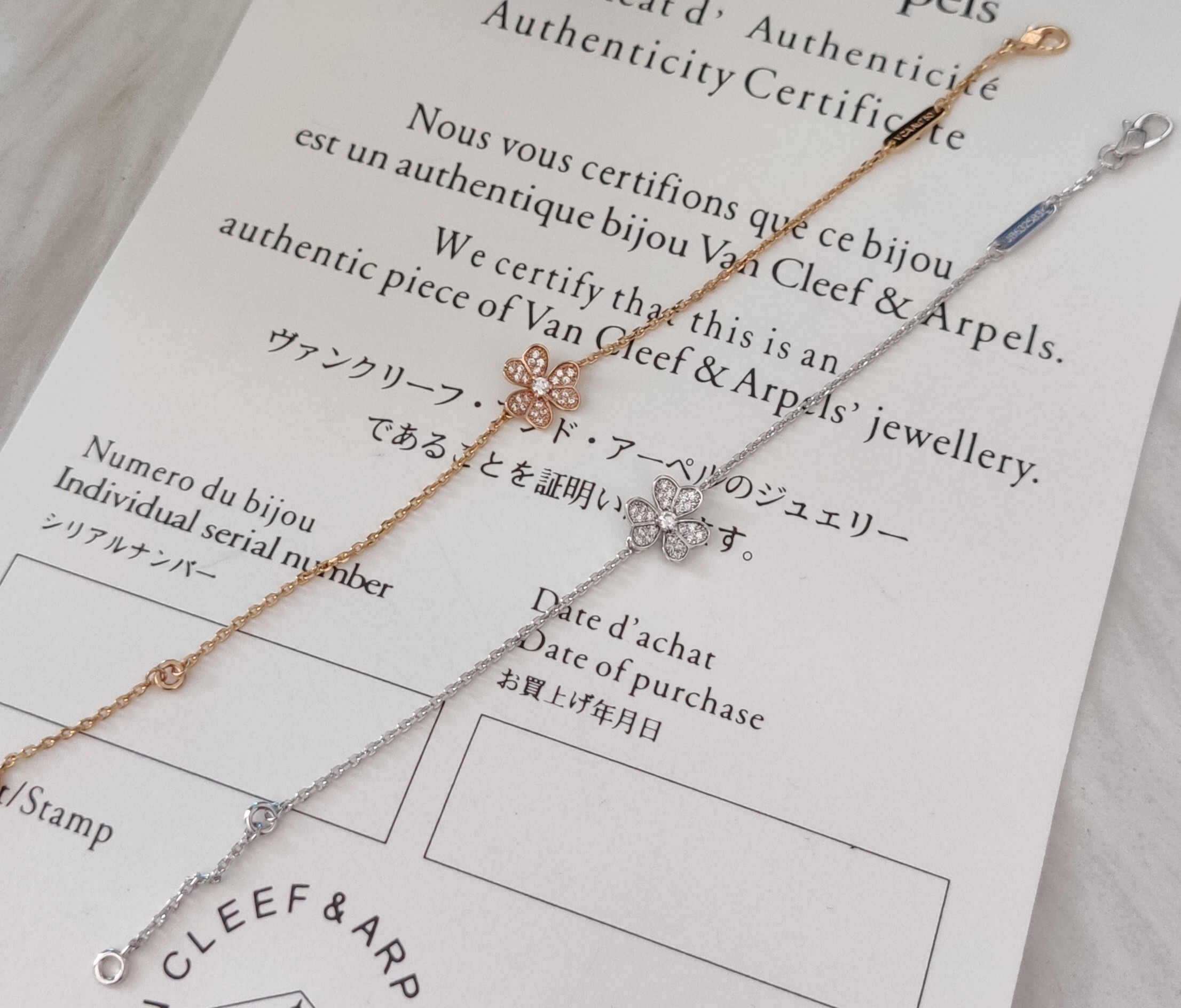 Elegant Flower Bracelet in Rose Gold and Sterling Silver