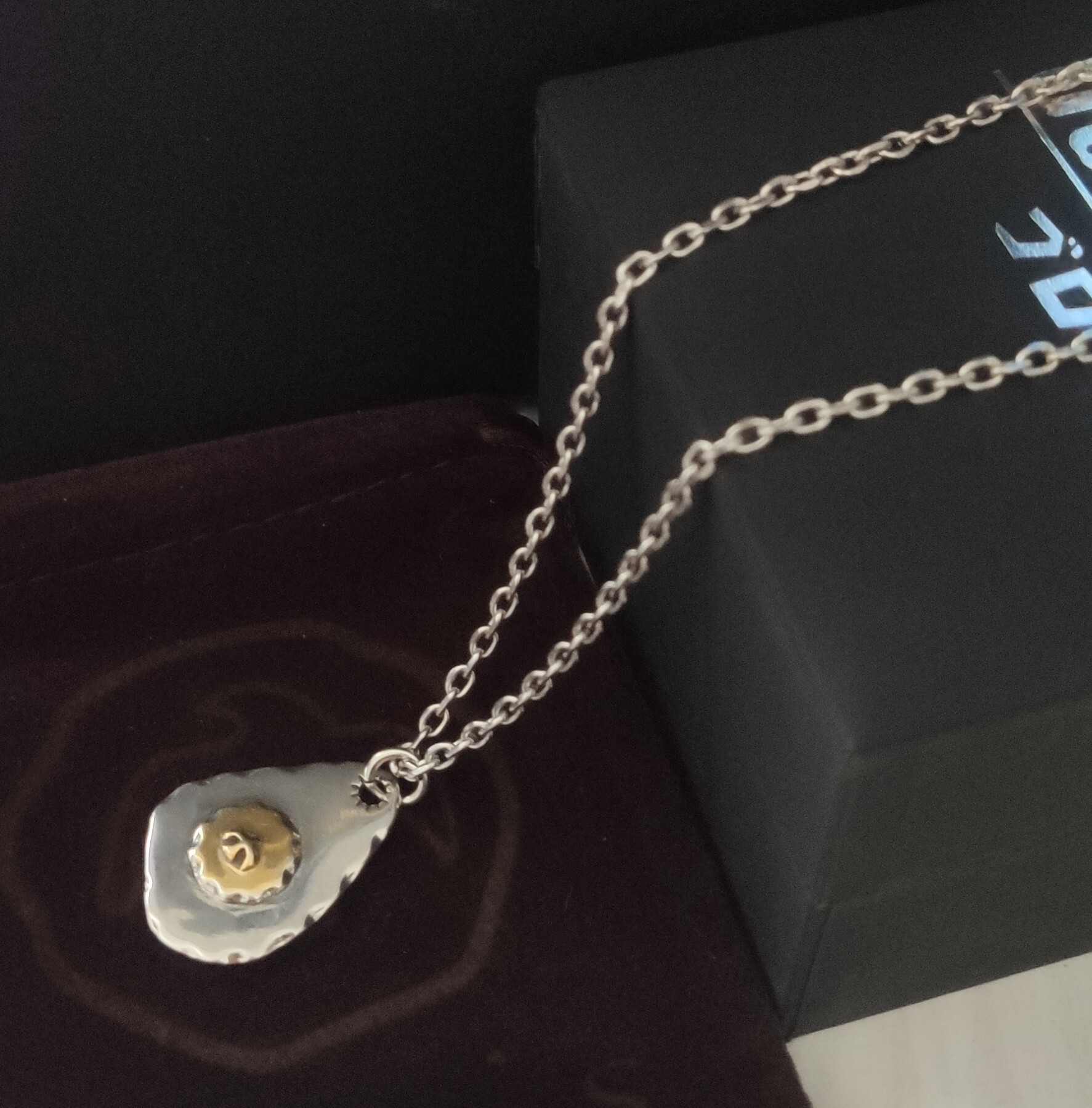 Silver & Gold Egg Pendant Necklace – Unique Design