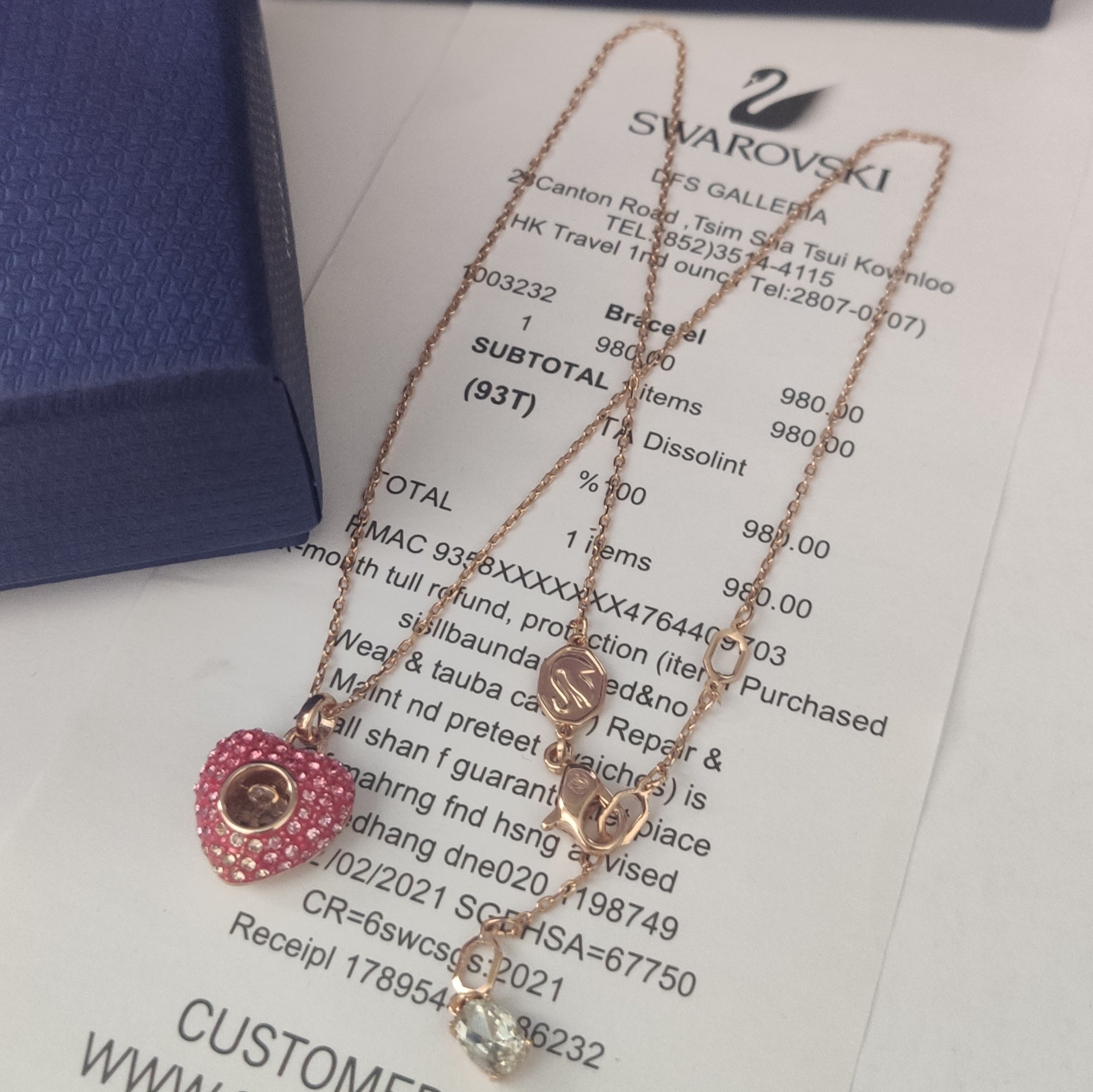 Swarovski Rose Gold Crystal Heart Pendant Necklace