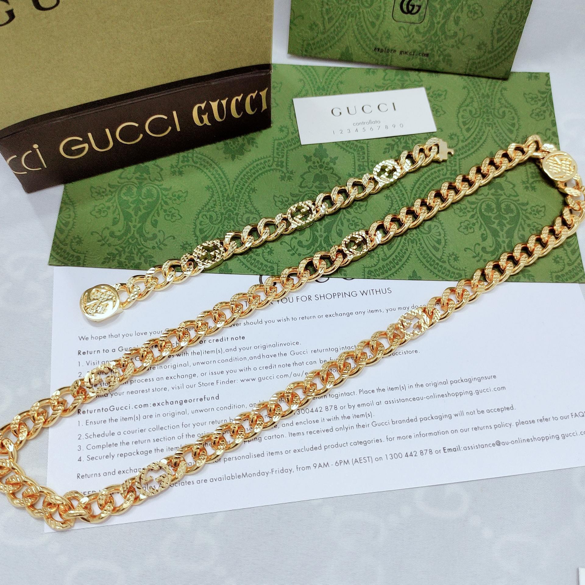 Gucci Gold Chain Link Bracelet – Bold Statement Piece
