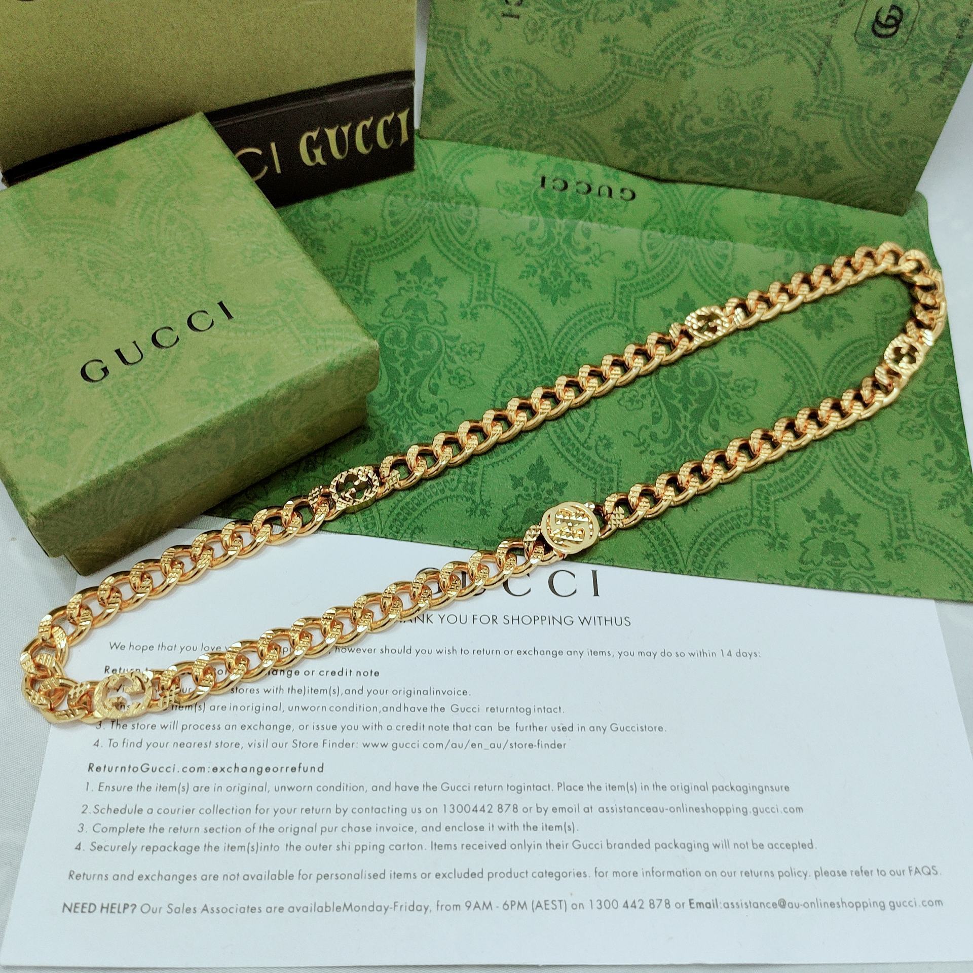 Gucci Gold Cuban Link Necklace – Statement Chain