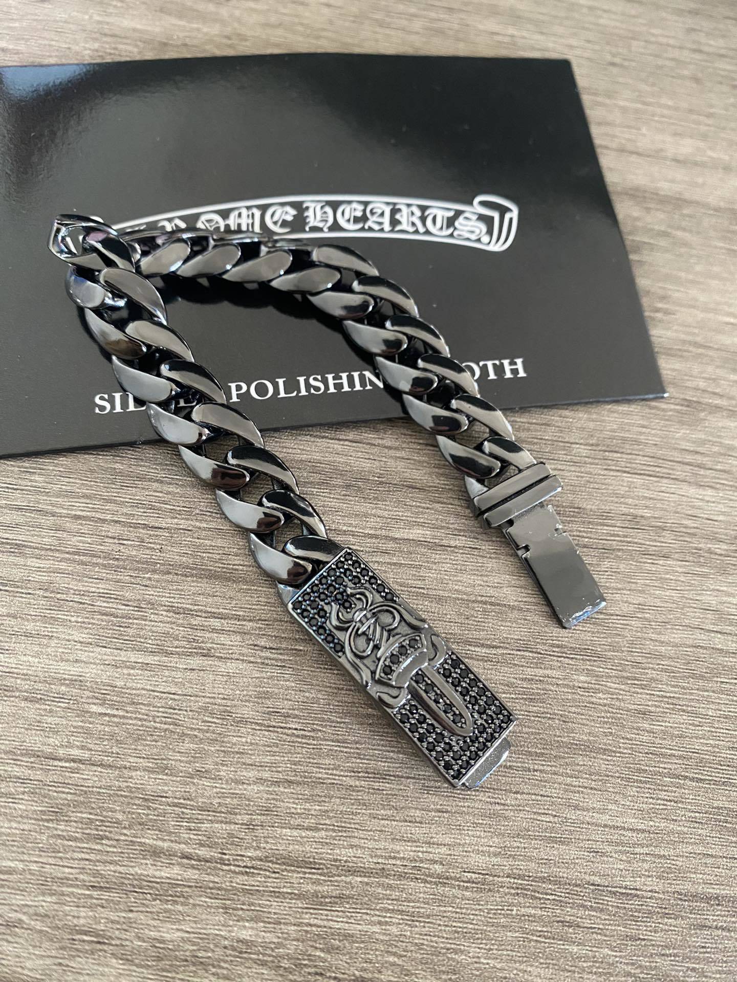 Chrome Hearts Style Premium Black Chain Bracelet