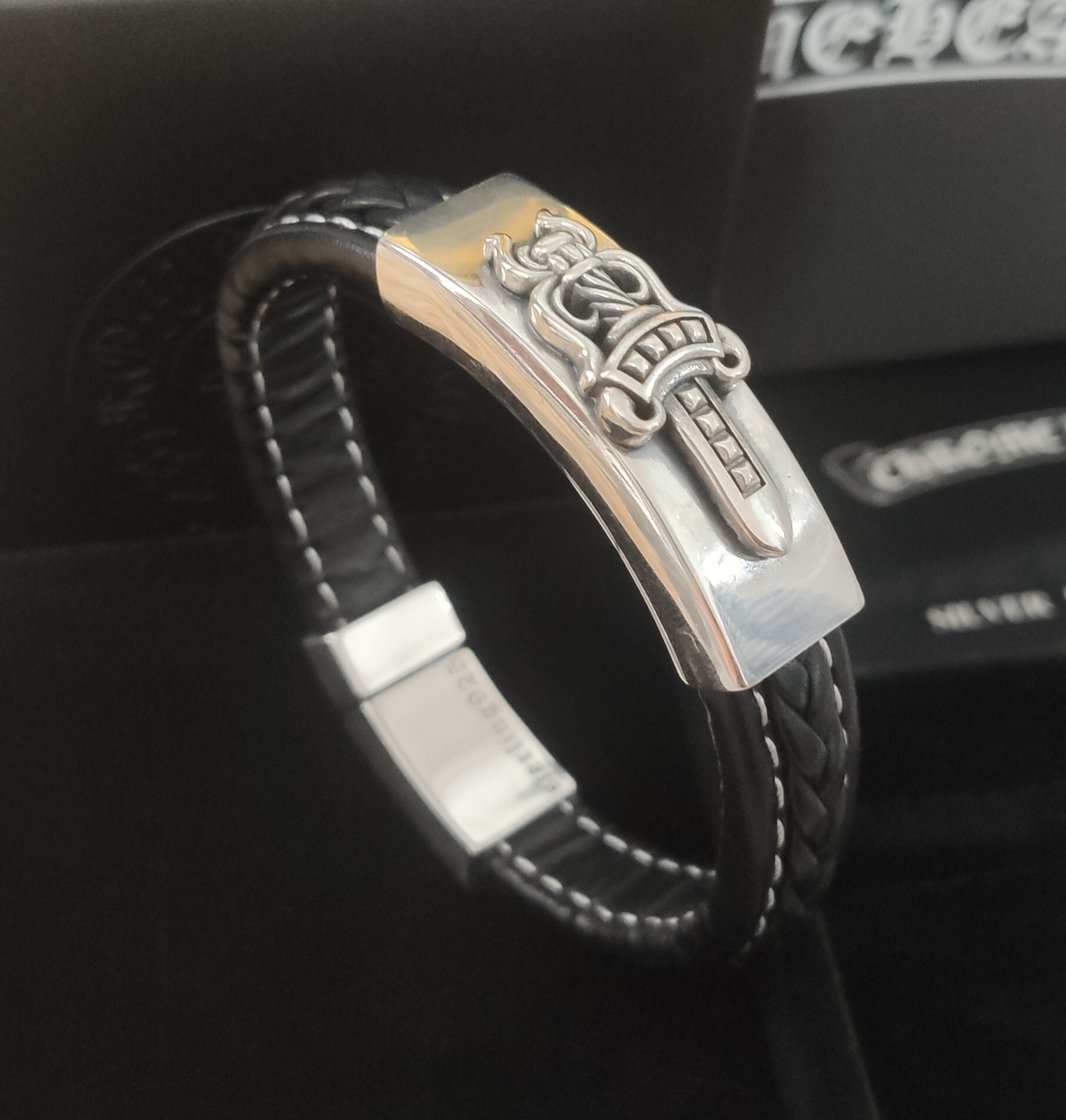 Chrome Hearts Style Leather Bracelet – Premium Quality