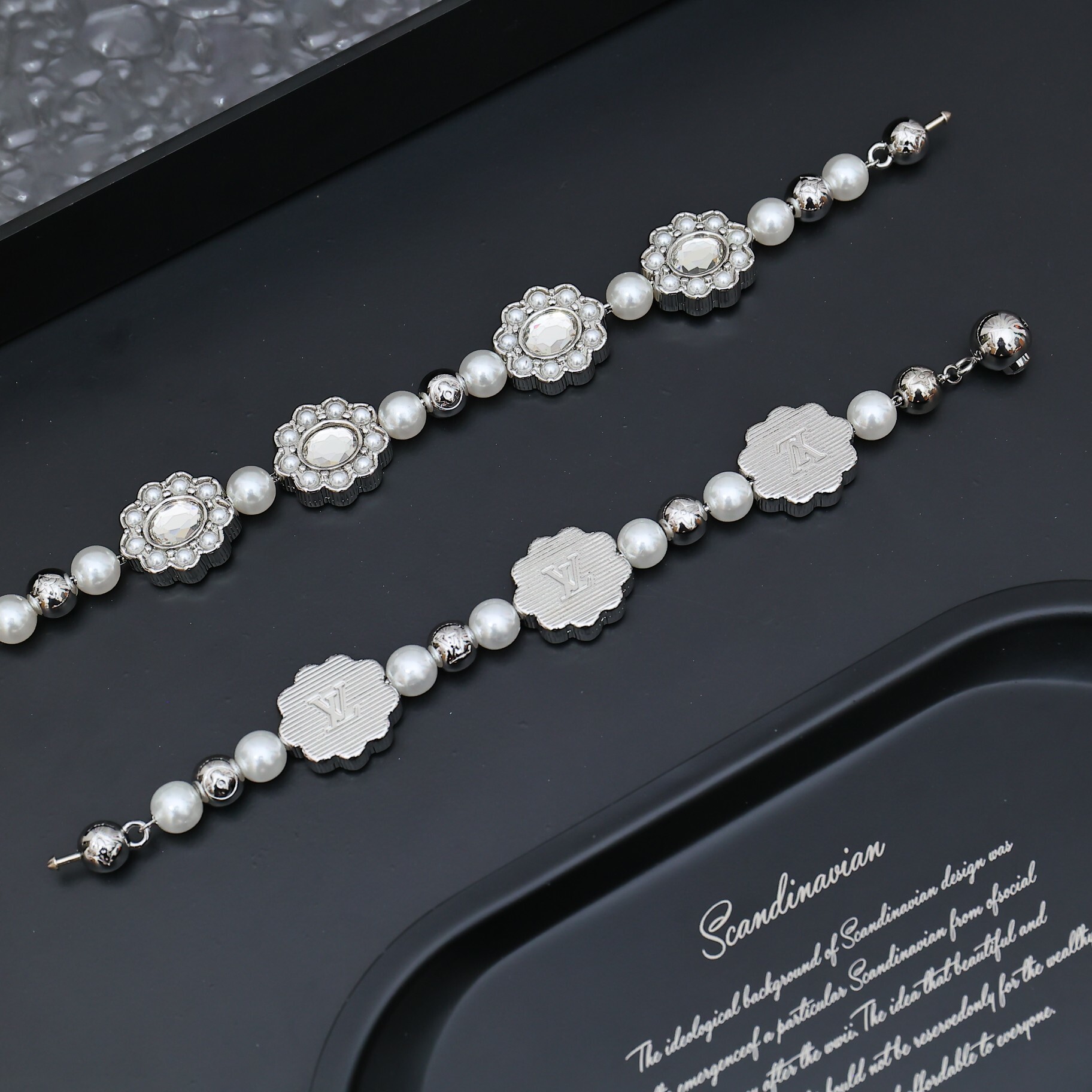 Pearl & Silver Charm Bracelet – Premium Quality