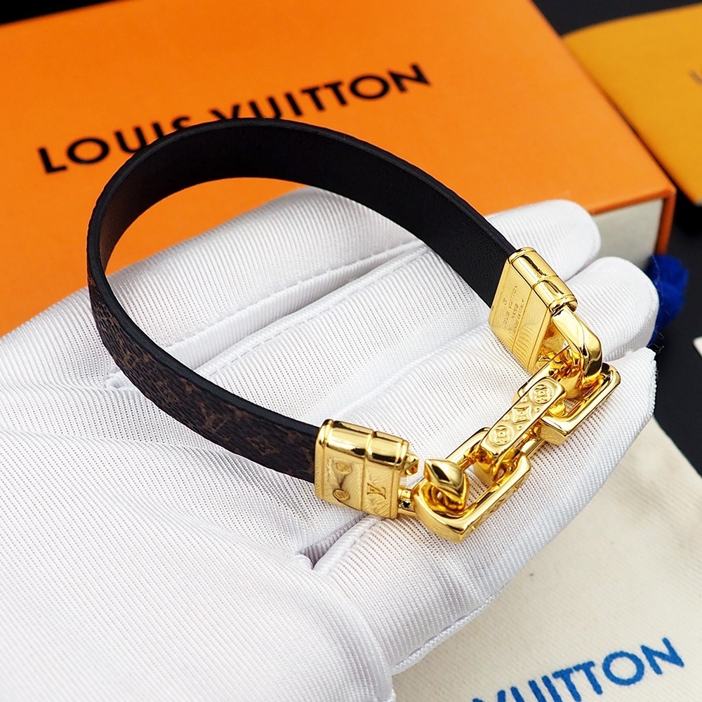 Louis Vuitton Premium Leather Chain Bracelet