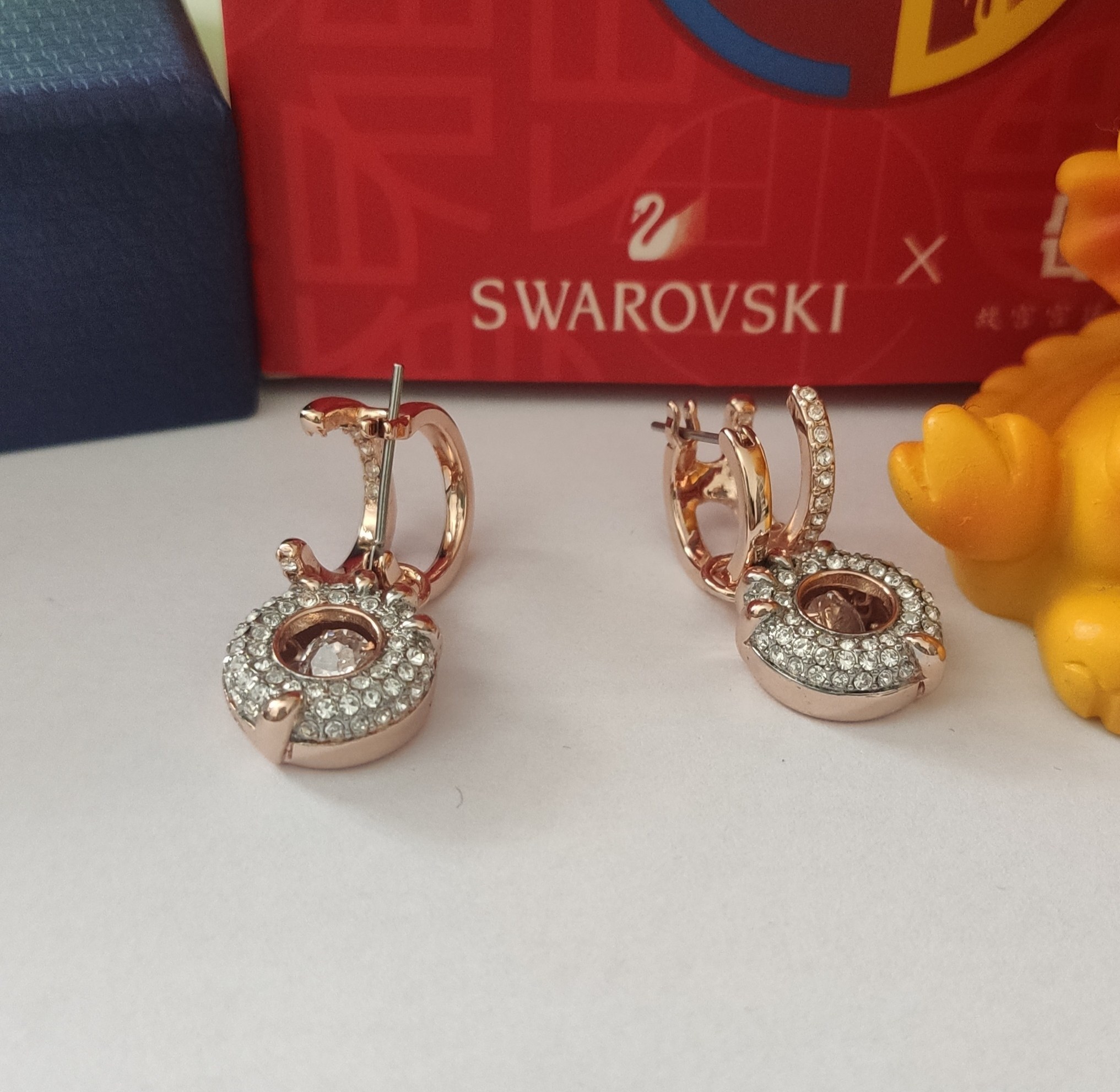 Swarovski Rose Gold Crystal Circle Earrings