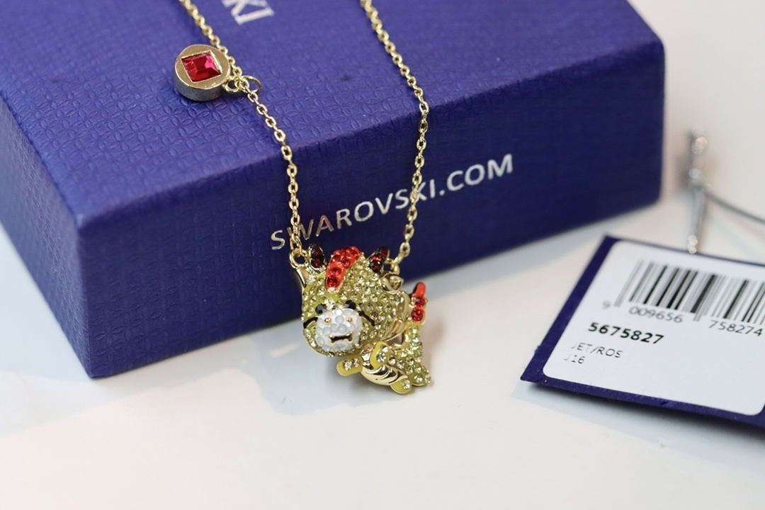 Swarovski Zodiac Ox Gold Pendant – Red Crystal Accent