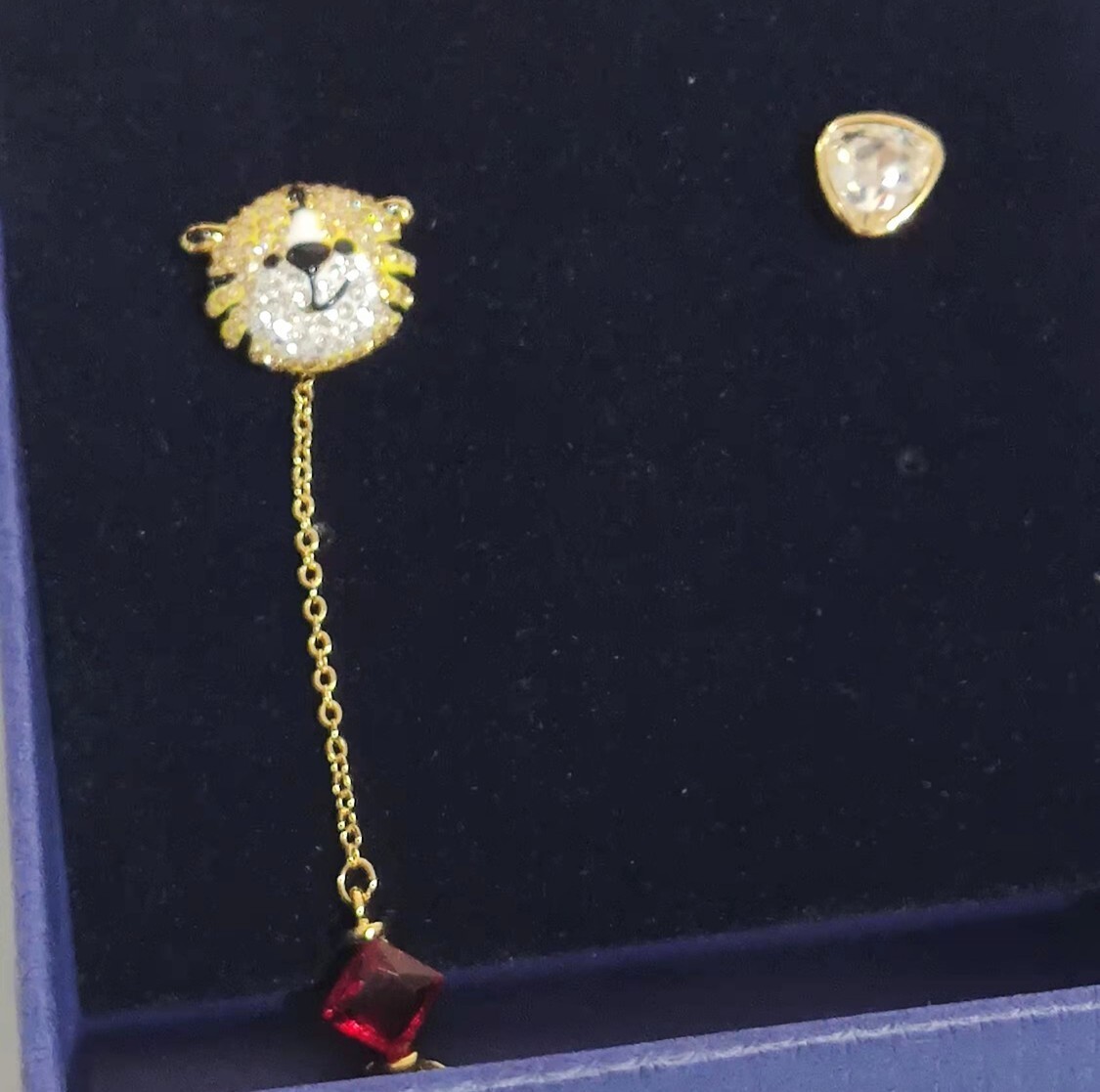 Swarovski Tiger Asymmetric Dangle Earrings