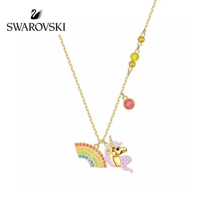 Swarovski Gold Unicorn Necklace – Swarovski Gold Unicorn Rainbow