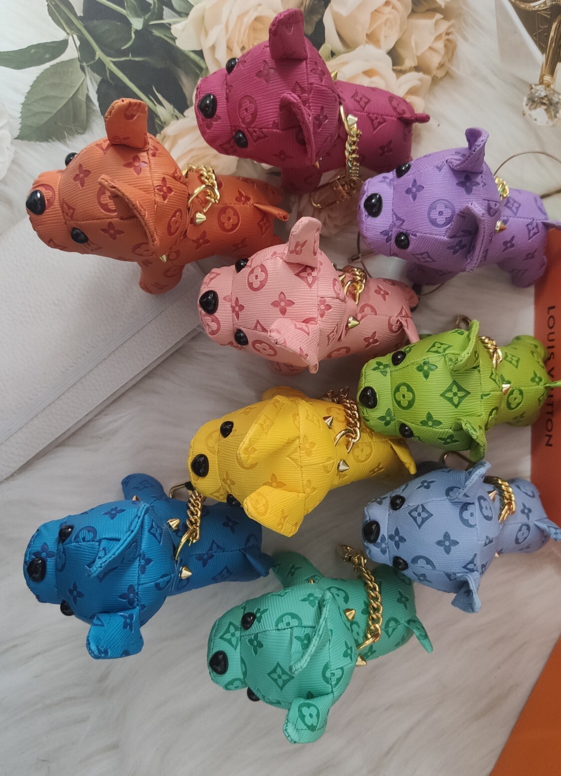 Louis Vuitton Dog Charm Keychain