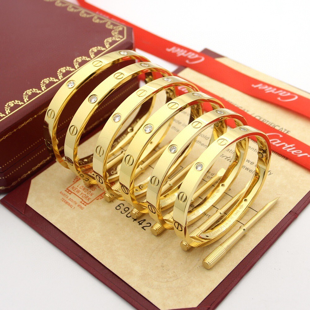 Premium Love Bracelet – Gold Plated with Cubic Zirconia