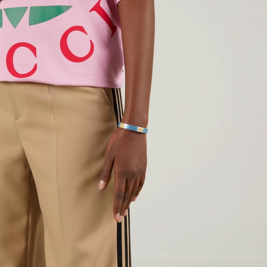 Gucci x Adidas Silver-Tone Cuff Bracelet