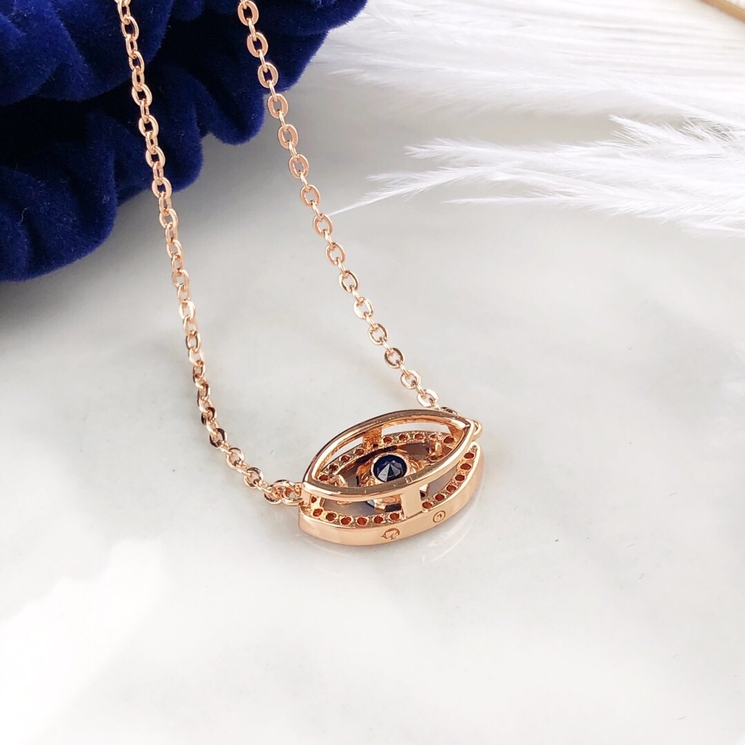 VAROVSI Rose Gold Evil Eye Necklace – Crystal Accent