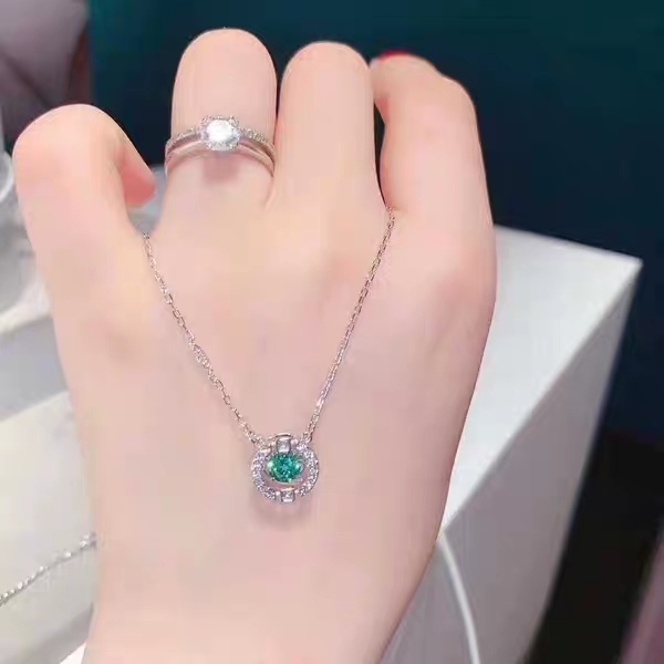Swarovski Green Crystal Pendant – Swarovski Silver Green Crystal