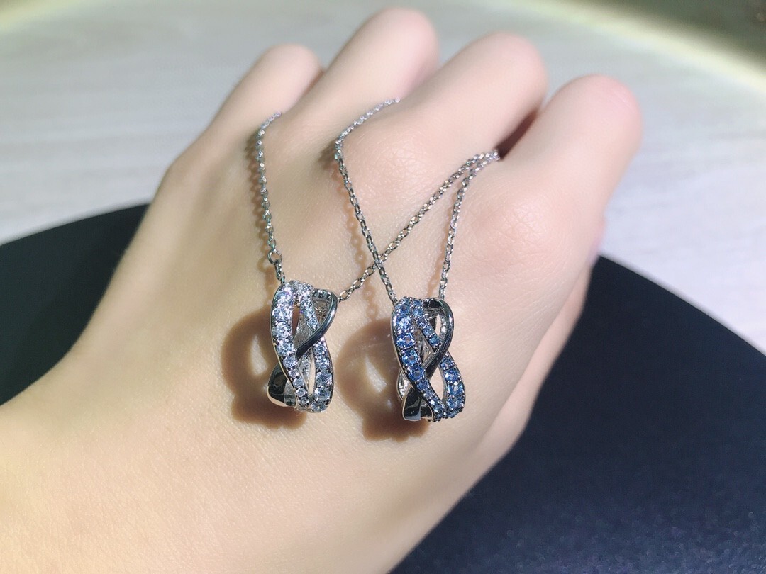 Swarovski Infinity Knot Necklace – Sterling Silver & Crystals